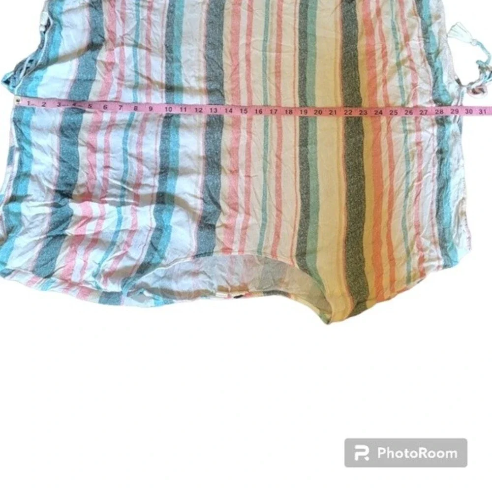 Roxy Make Your Soul Striped Poncho Cover-Up - S